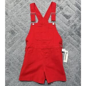 No Boundaries Red Overall Shorts Women’s S Juniors Bib Shortalls NWT